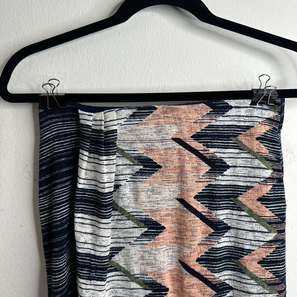 Anthropologie Maeve Plata Aztec Stripes Knit Midi Blue White & Peach XS - Picture 8 of 13